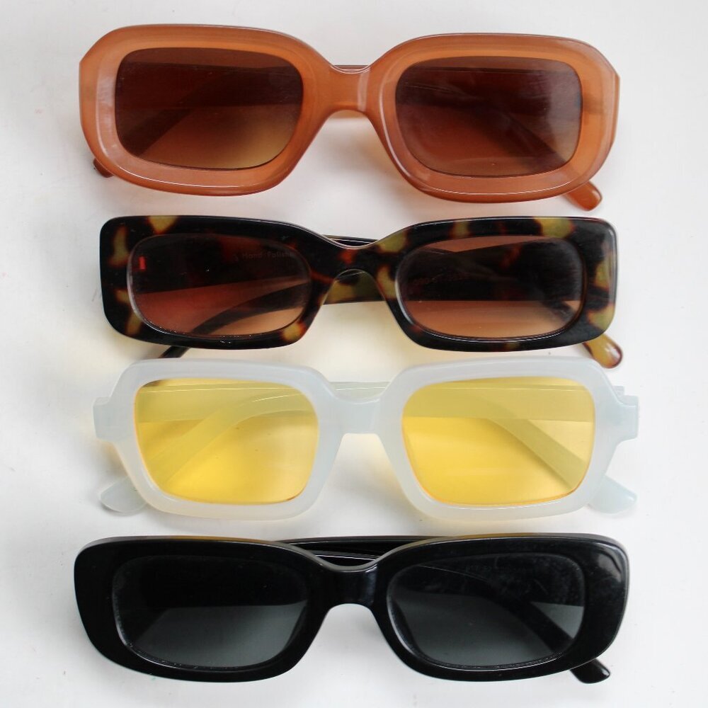 Small Square Shaped Sunglasses Bundle - 4 Piece Set